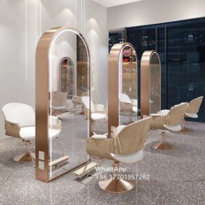 Source Double side led make up beauty styling station hair salon station mirror  Images