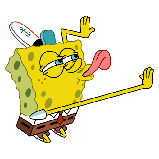 SpongeBob Licking Sticker - Sticker Mania