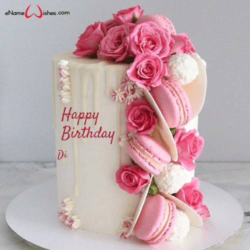 Sprinkle Drip Birthday Cake With Name Edit Best Wishes