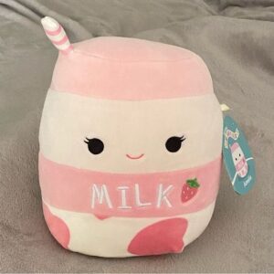 Squishmallows Amelie the Strawberry Milk 8” Stuffed Animal Plush Pink Cow Print HD Wallpaper