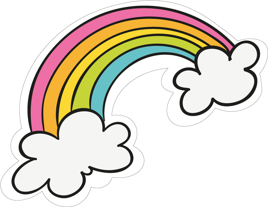 Sticker Transparent Cute Png Download - Rainbow Cartoon Png Clipart - Full Size 