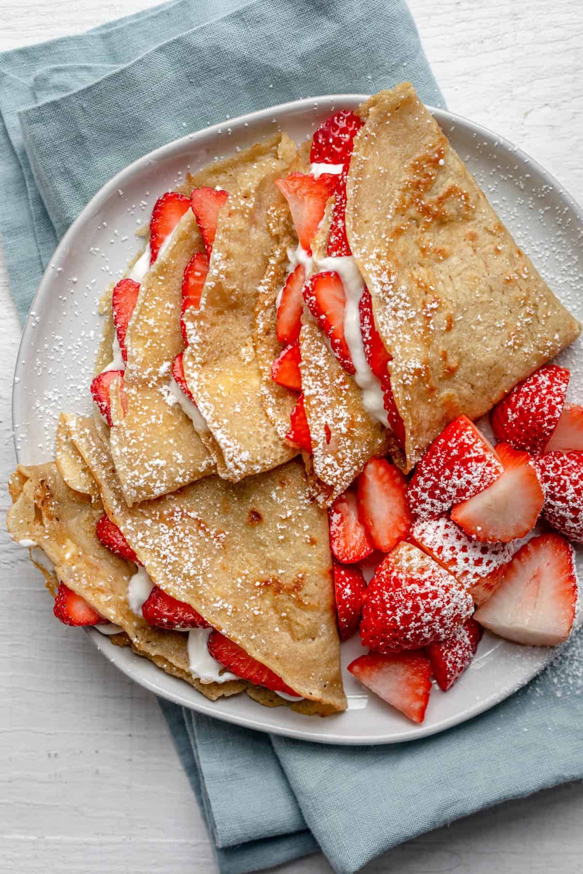 Strawberry Protein Crepes