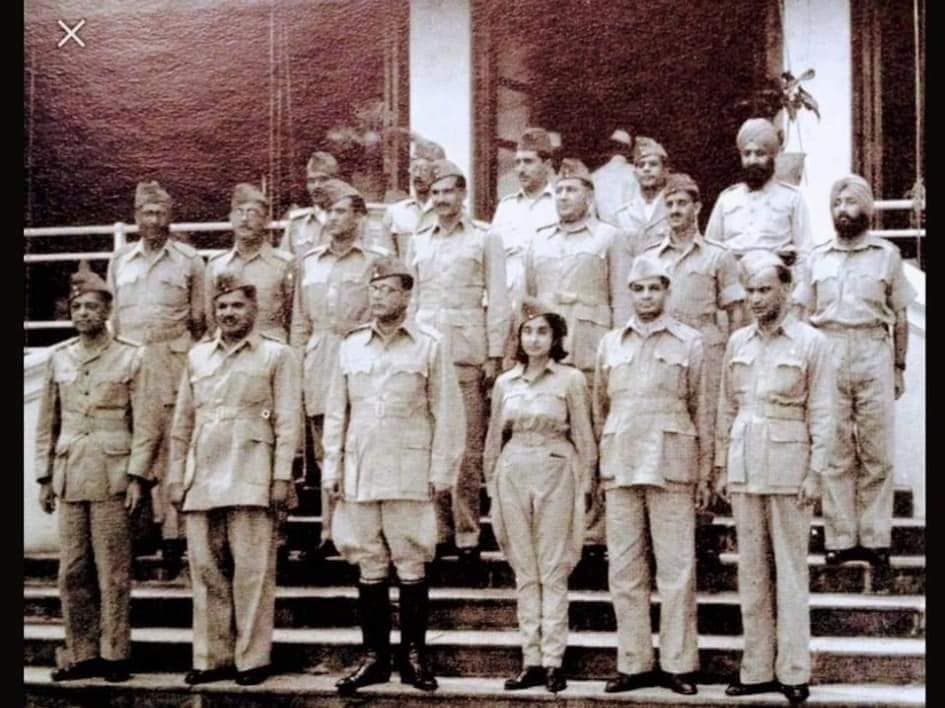 Subhash Chandra Bose with INA