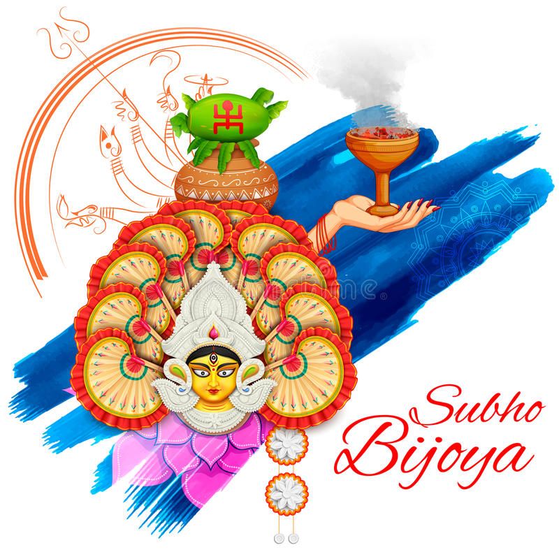 Subho Bijoya (Happy Dussehra) Background Stock Vector - Illustration of religion
