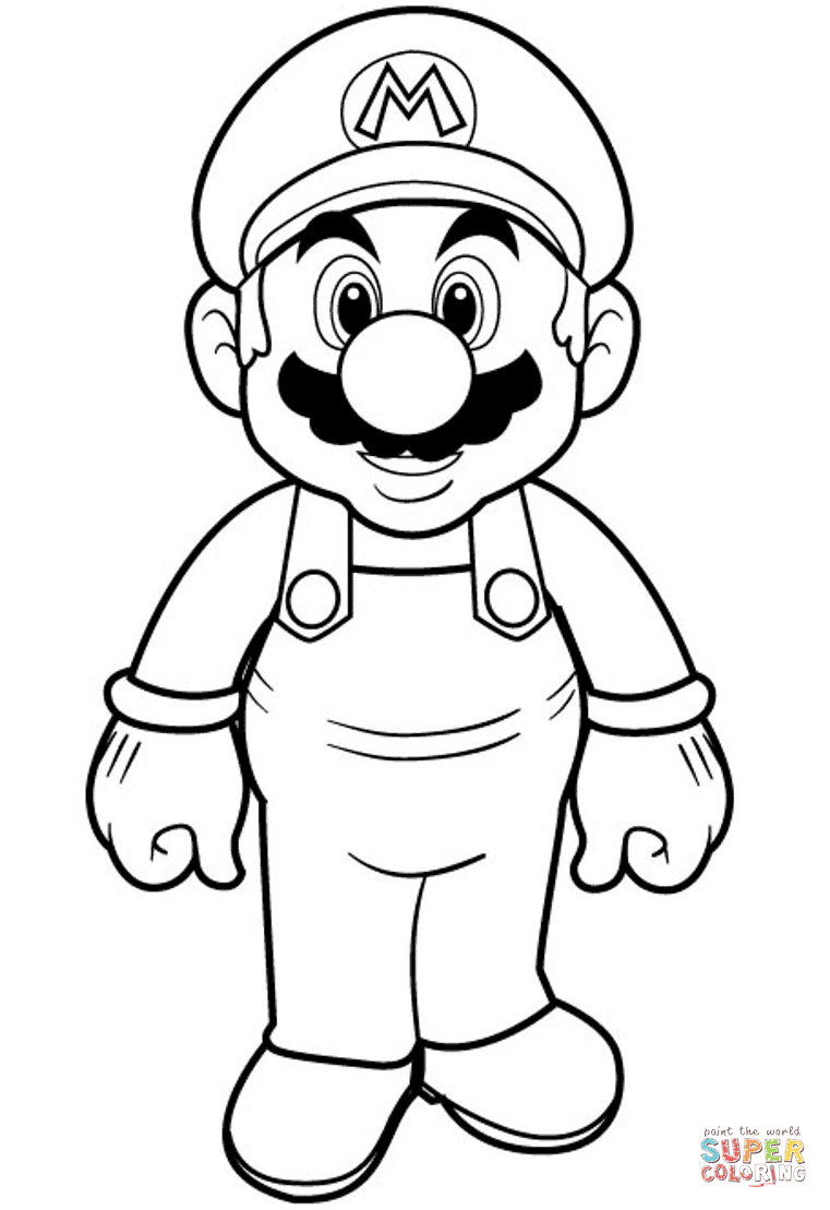 Super Mario coloring page | Free Printable Coloring Pages