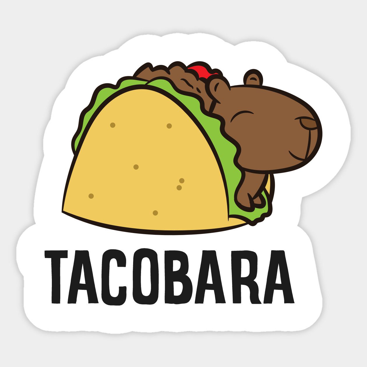 Tacobara Funny Capybara Tacos Sticker | Capybara