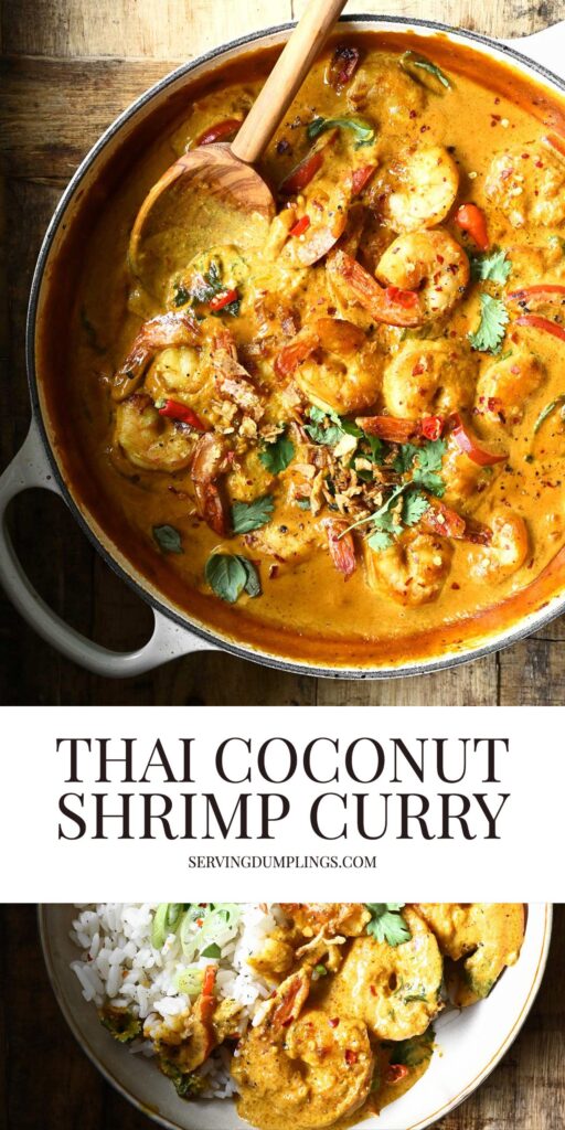 Thai Coconut Shrimp Curry - Serving Dumplings
