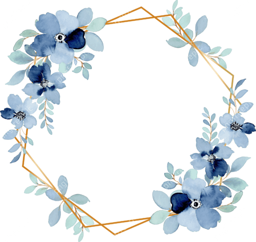 Thank You Card With Blue Floral Rose Day Png