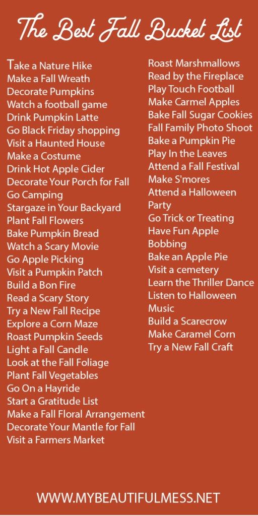 The Best Fall Bucket List: 50 Fun Ways to Celebrate Autumn - My Beautiful Mess
