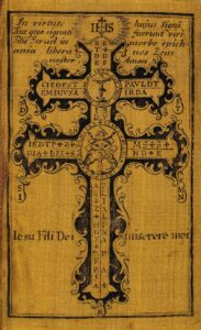 The Holy Cross, serving as an amulet against plagues, witchcraft etc. Etching on HD Wallpaper
