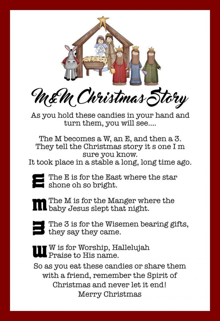 The M&M Christmas Story – Over 8 Free Printables - Printables 4 Mom