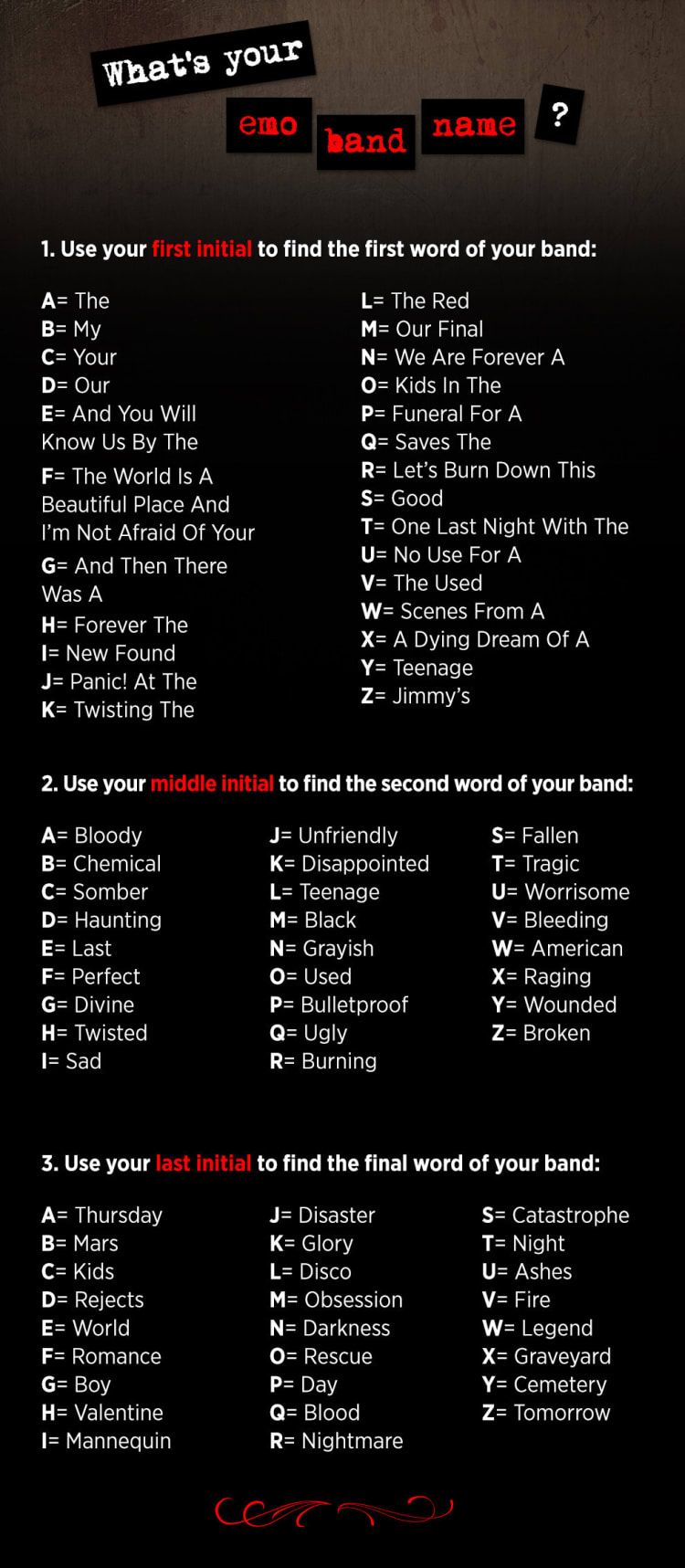 The Official Emo Band Name Generator