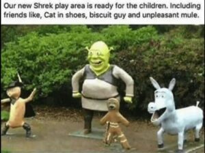 The cursed Shrek gang HD Wallpaper