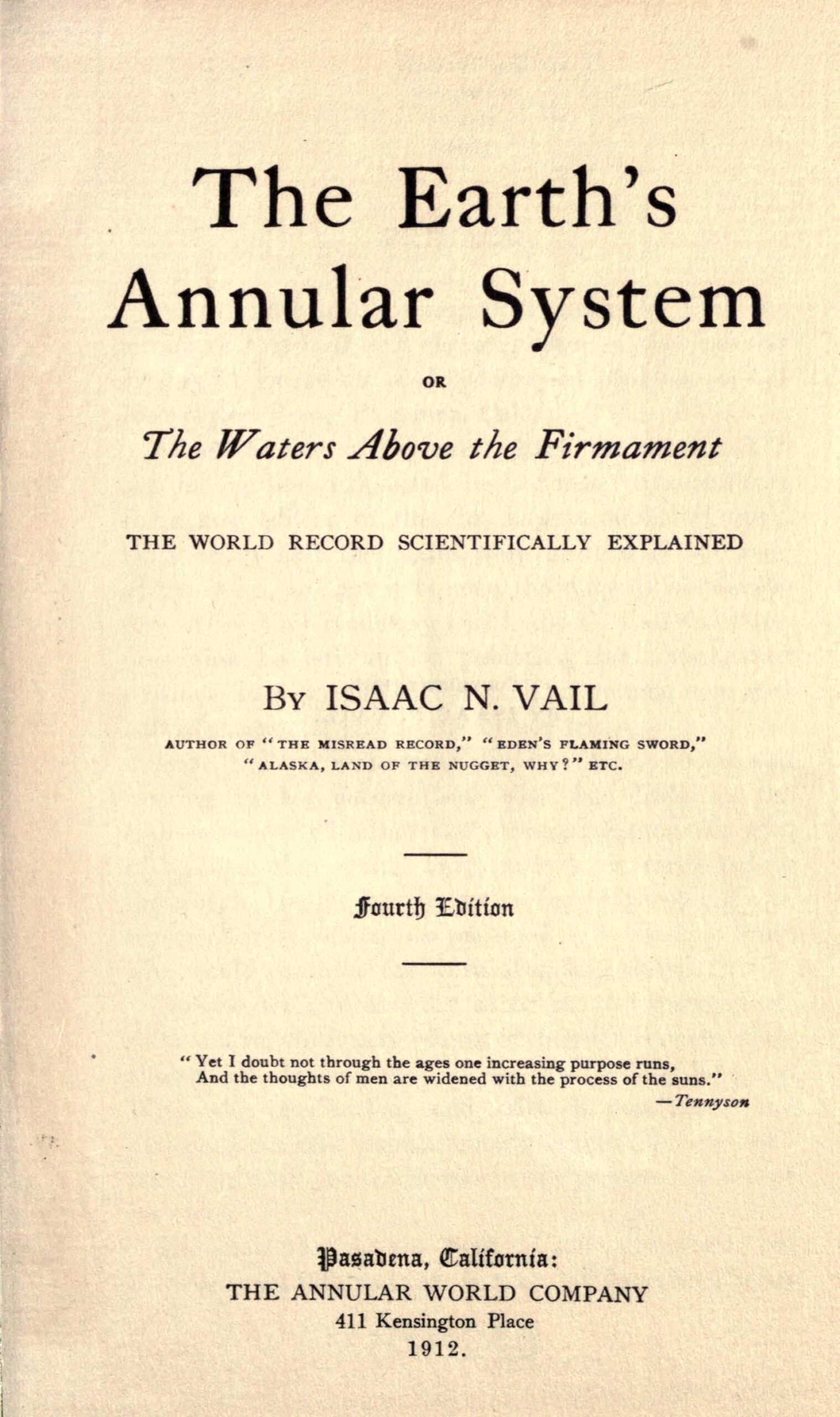 The earth's annular system; or, The waters above the firmament. The world record