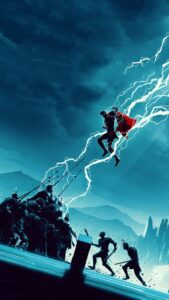 Thor Ragnarok poster by Matt Ferguson. (Text,less Blue Edition) , Superhero HD Wallpaper