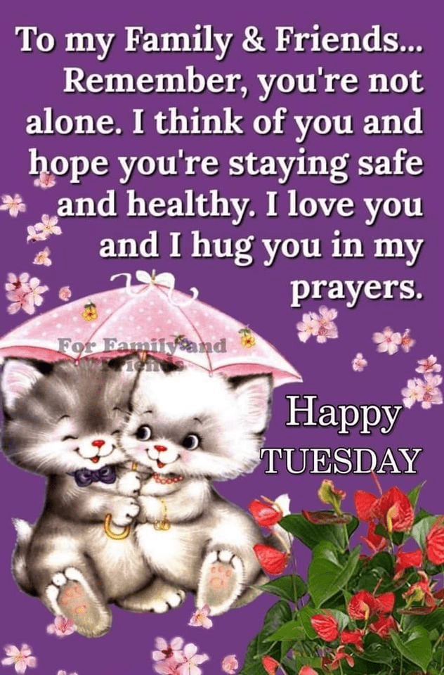 To My Family &Amp; Friends...remember You'Re Not Alone. Happy Tuesday