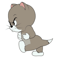 Tom and Jerry Furious Topsy Sticker - Sticker Mania