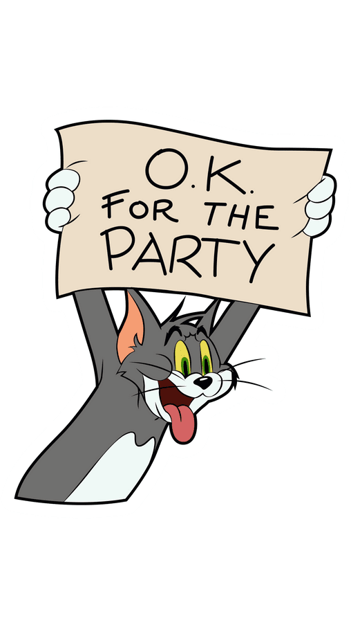 Tom and Jerry Ok For the Party Tom Sticker