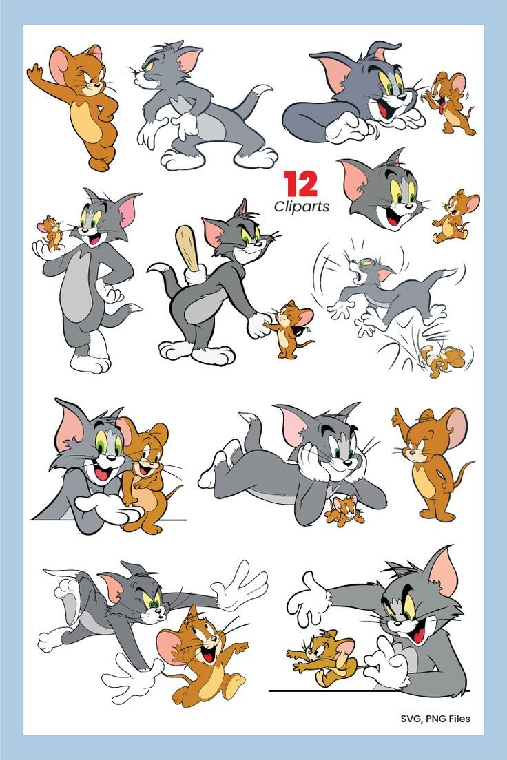 Tom and Jerry SVG Cut Files | Tom and Jerry Vector ClipArt - SVG PNG Files