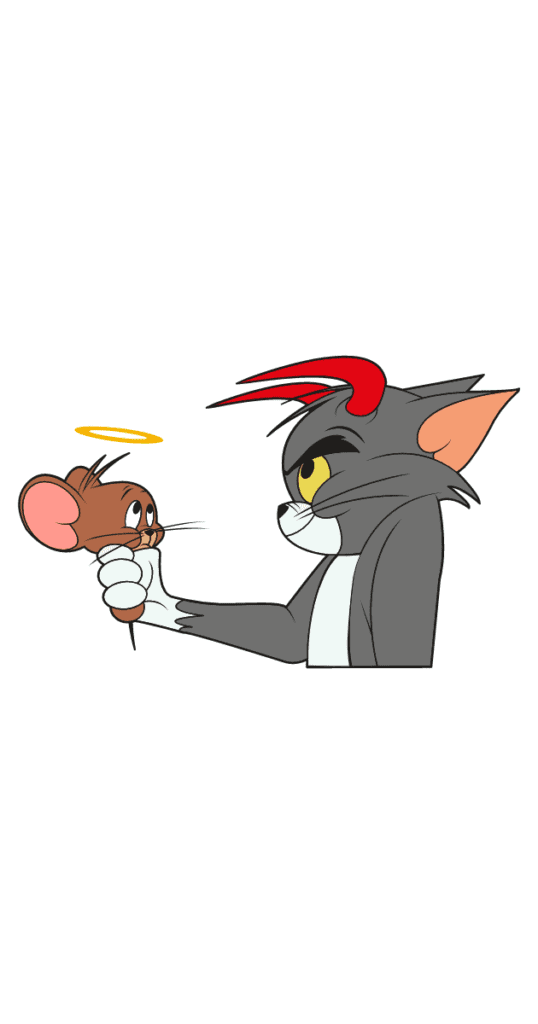 Tom And Jerry Angel And Devil Sticker