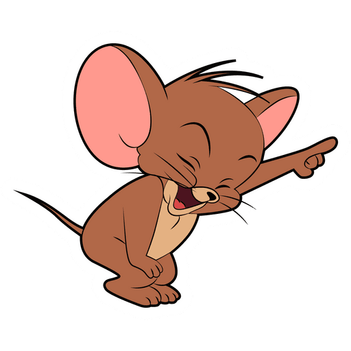 Tom And Jerry Laughing Jerry Sticker - Sticker Mania