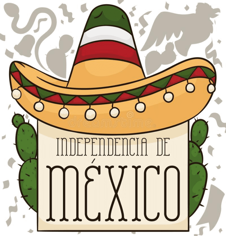 Traditional Mexican Symbols To Celebrate Its Independence Day, Vector Illustrati