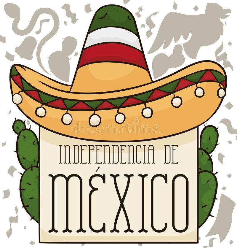 Traditional Mexican Symbols To Celebrate Its Independence Day, Vector Illustrati
