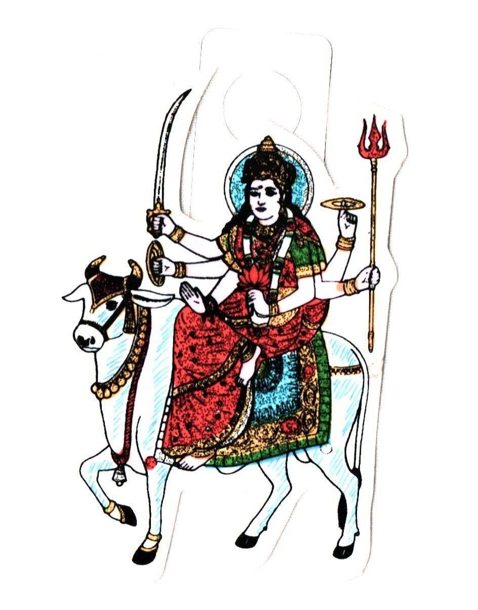 Traditional Umiya Mataji Glitter Sticker , Adhesive Hindu Religious Sticker