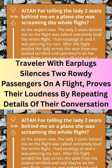 Traveler With Earplugs Silences Two Rowdy Passengers On A Flight, Proves Their L
