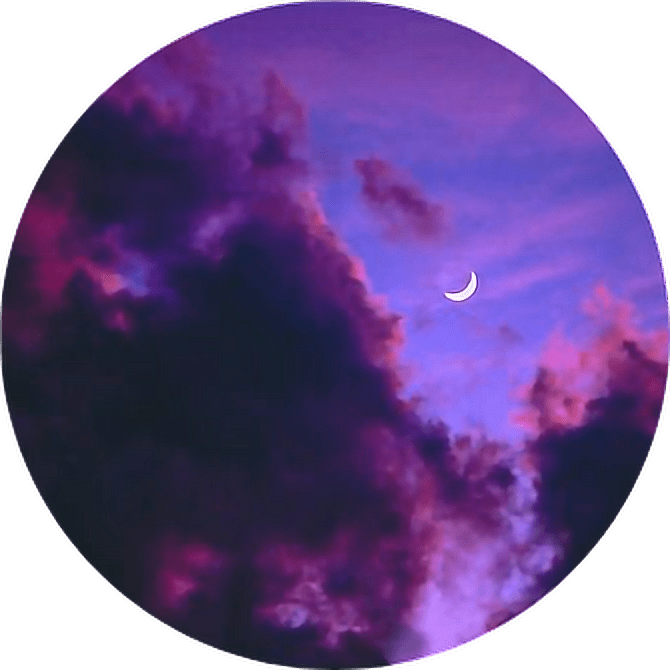 Tumblr Aesthetic Pastel Space Stars Moon Png Aesthetic - Dark Clouds With Moon |