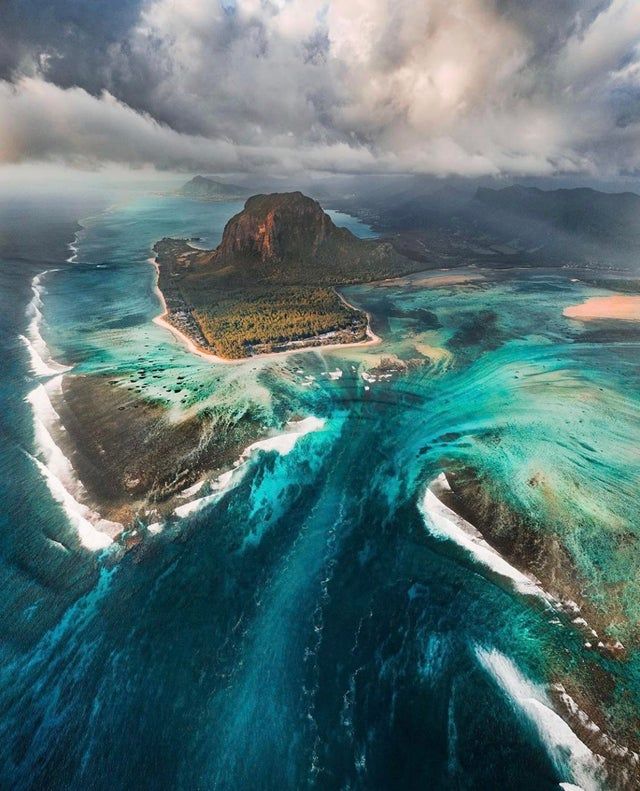 Underwater Waterfall Of Mauritius
