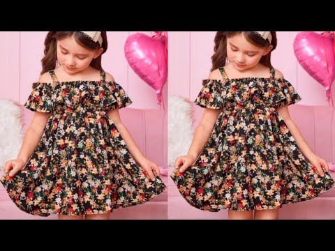 Very Easy Baby Frock Cutting and stitching with Elastic Yoke
