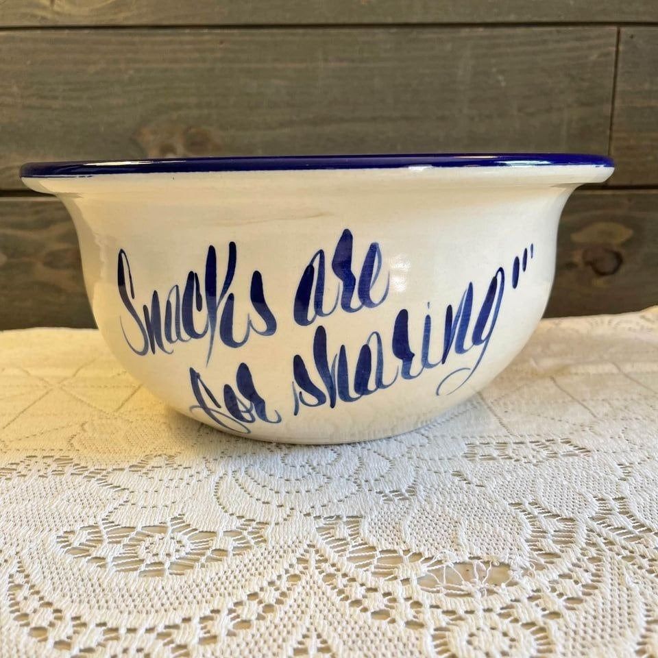 "Vintage Pottery Snack Bowl Thats All Folks 11.5"x5""