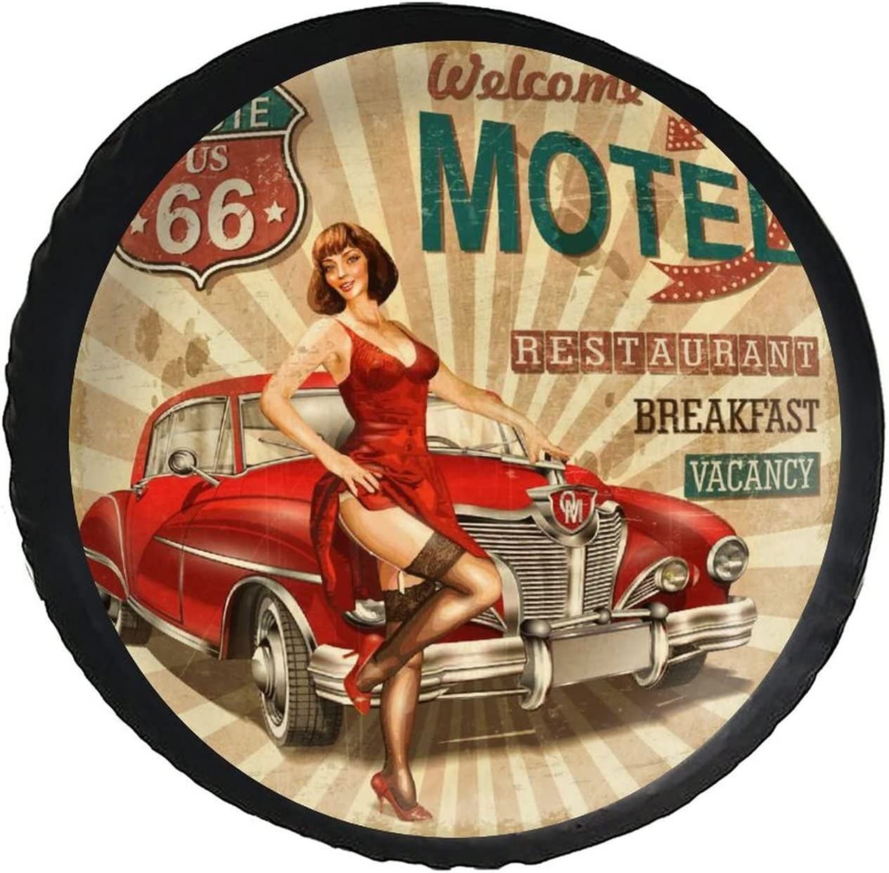 Vintage Sexy Lady Spare Tire Cover HD Wallpaper