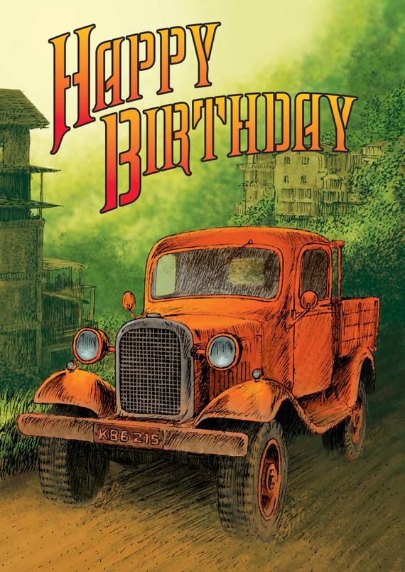 Vintage Truck Birthday Card Etsy Images