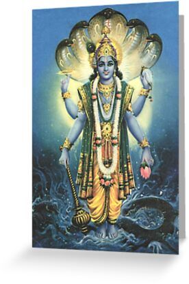 Vishnu Greeting Card & Postcard by shreembrzee96