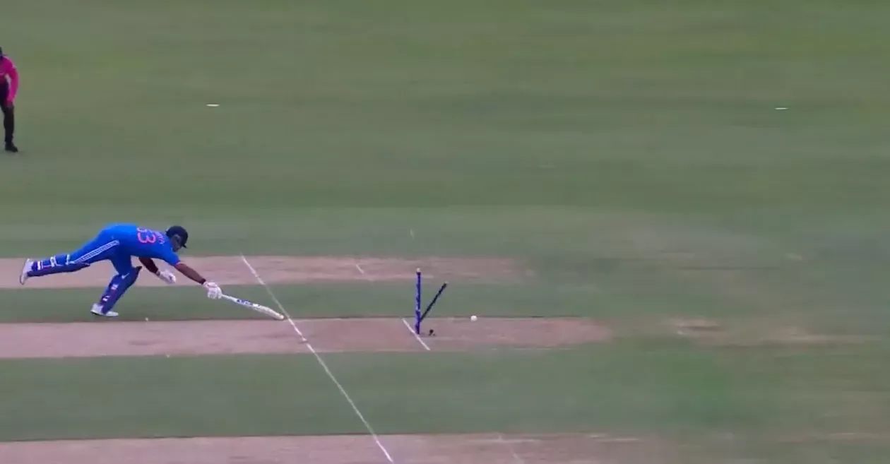 WATCH: Kyle Mayers hits the bulls eye to run out