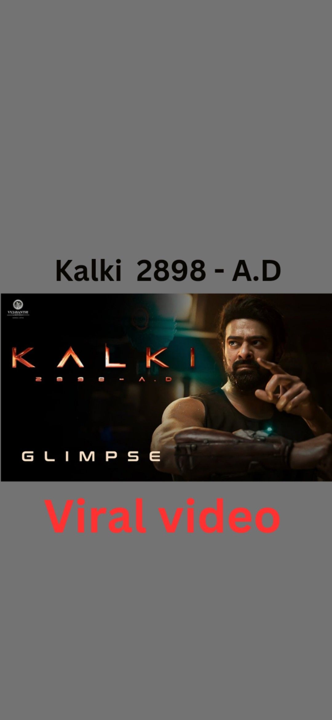 Watch Now: Kalki 2898 AD Glimpse | Prabhas HD Wallpaper