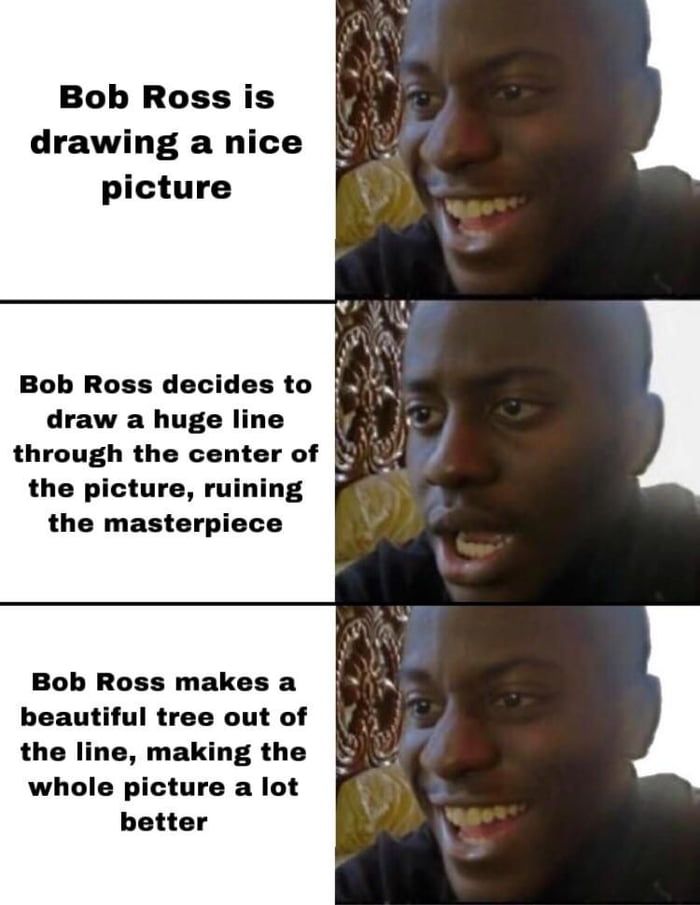 Watching Bob Ross Painting For The First Time - Funny