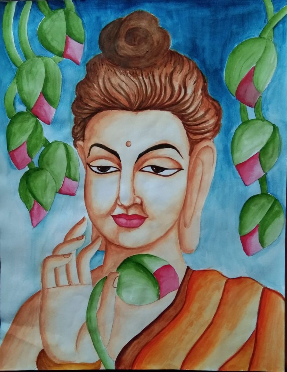 Water colour of Goutam Buddha