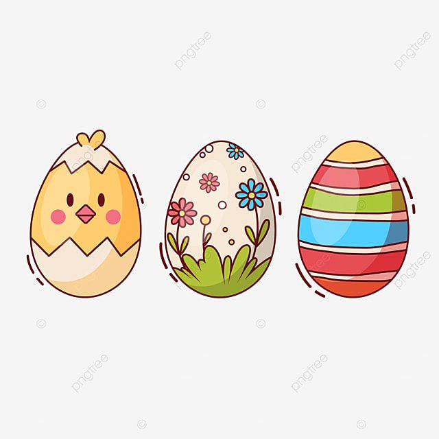 Watercolor Easter Eggs Clipart Vector, Chick And Striped Decorative Watercolor E