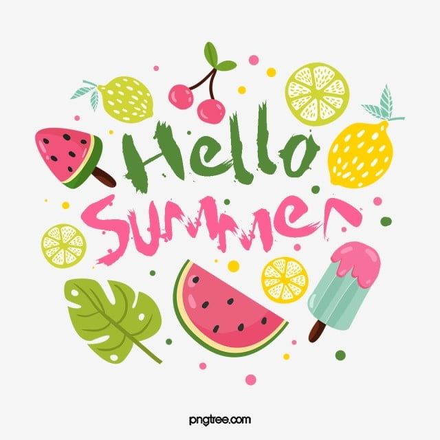 Watermelon Ice Cream PNG Image, Hello Summer Fruit Watermelon Cherry Ice Cream L