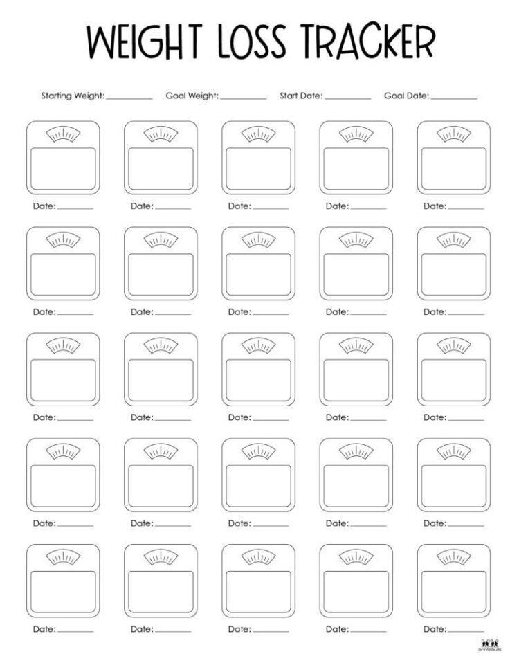 Weight Loss Trackers 29 Free Printables Printabulls Images