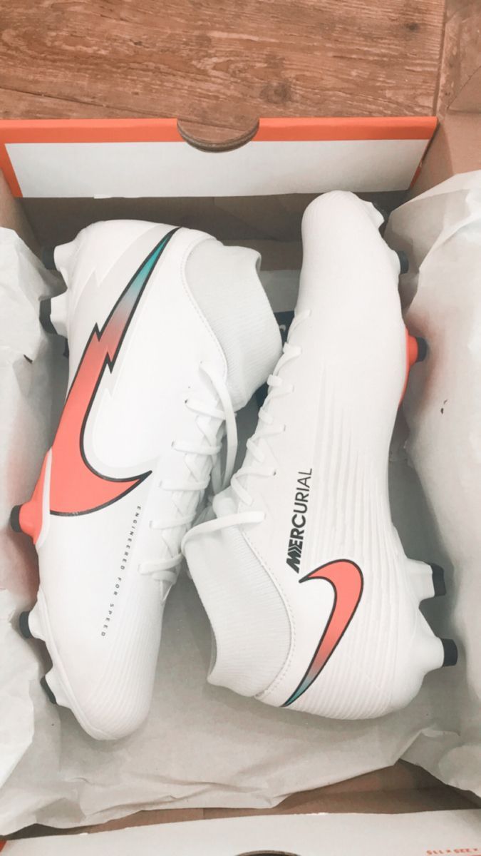 White Nike Mercrurial Football shoes