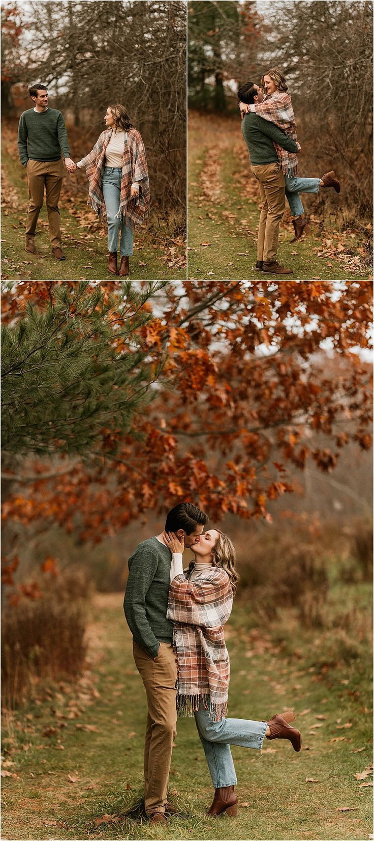 Woodsy Fall Engagement Photos / Maine