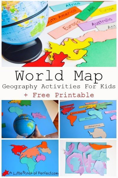 World Map Geography Activities For Kids Free Printable