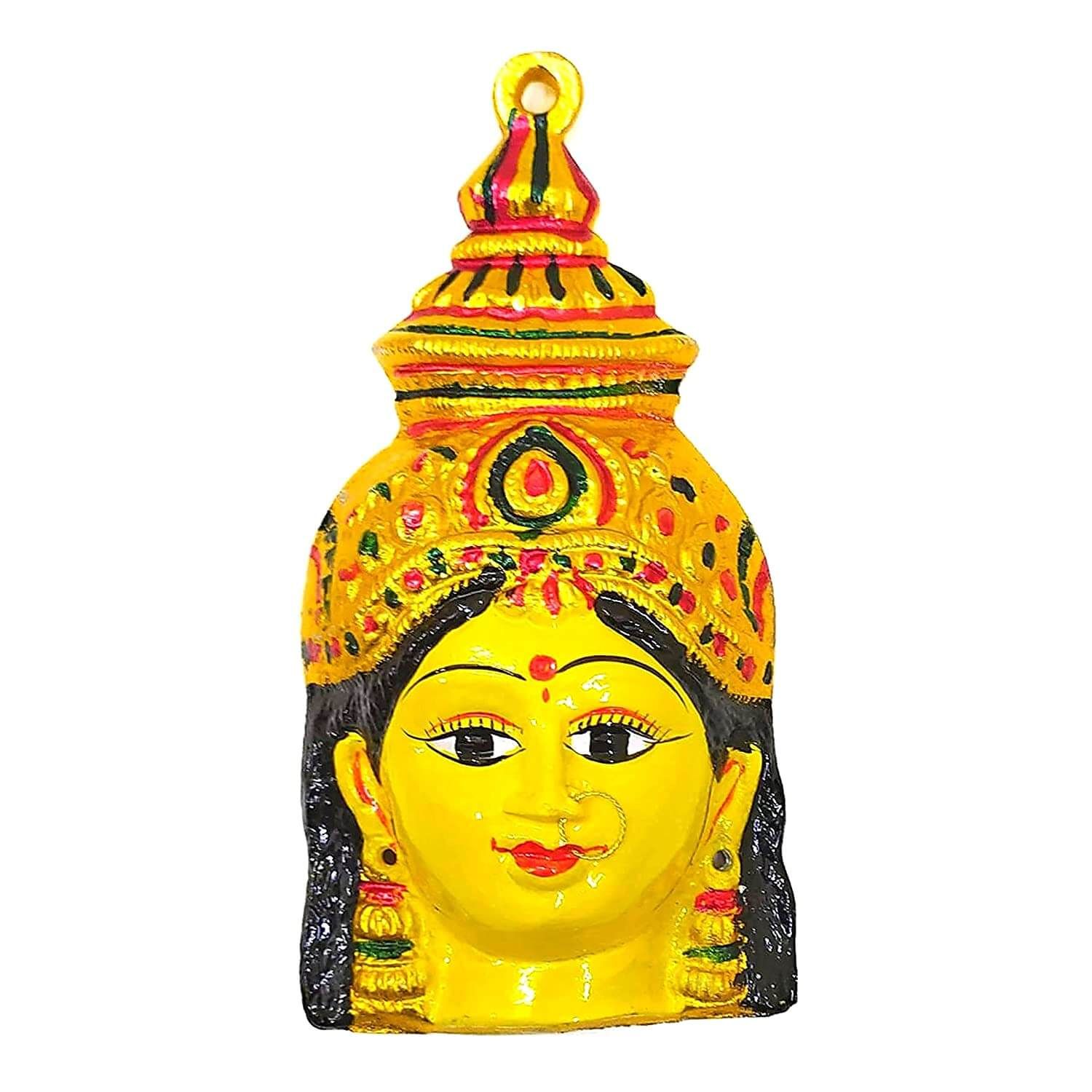 Yellow Ammavari Face 7″ Inch , Matha Face, Varalakshmi Face,