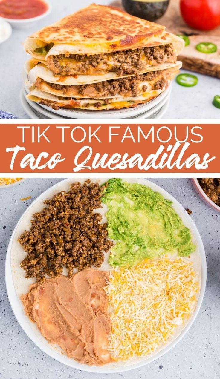 You will love these Tik Tok Famous Taco Quesadillas. Each