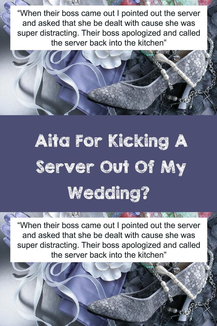 bride kicked out server wedding flashy