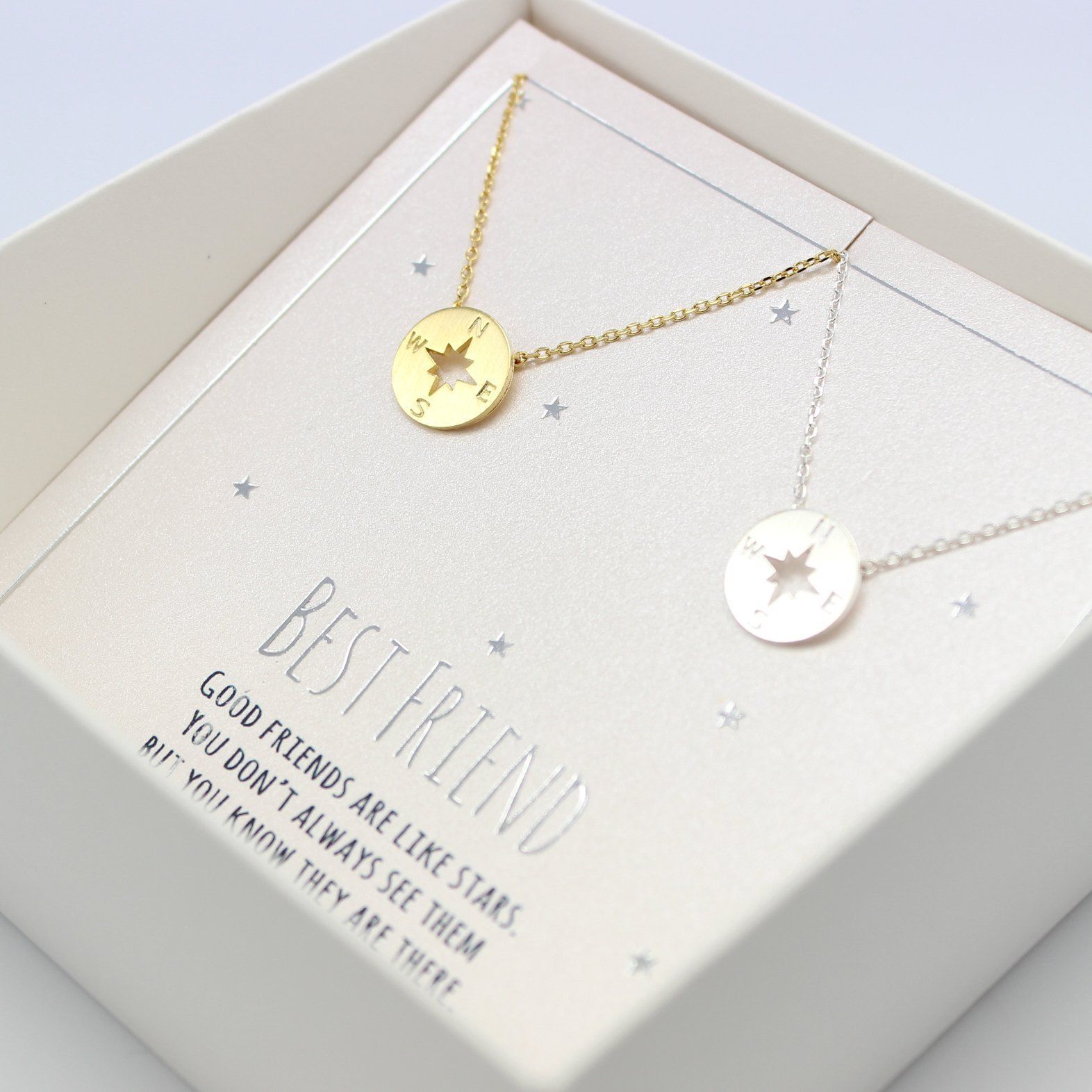 compass necklace, Best friend necklace for 2, BFF Necklace, friendship